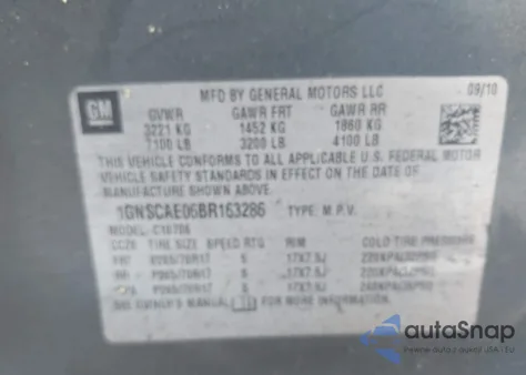 2011 Chevrolet Tahoe Ls from USA, damaged, VIN 1GNSCAE06BR163286